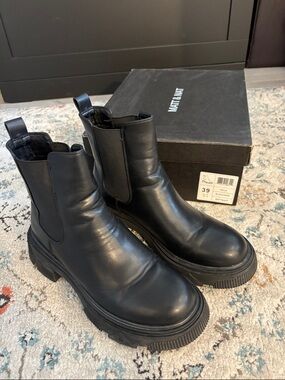 Matt & Nat Black Chunky Chelsea Ankle Boots